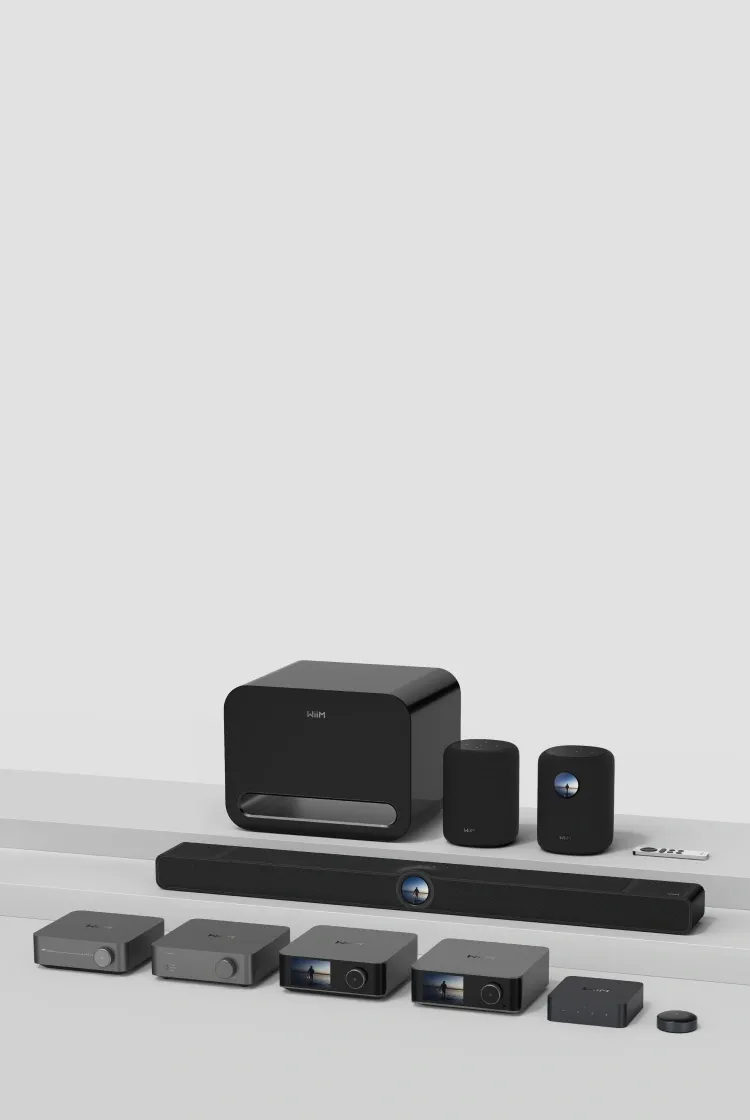 La gamme WiiM : caisson, enceintes, barre de son, streamers, amplificateurs et télécommande