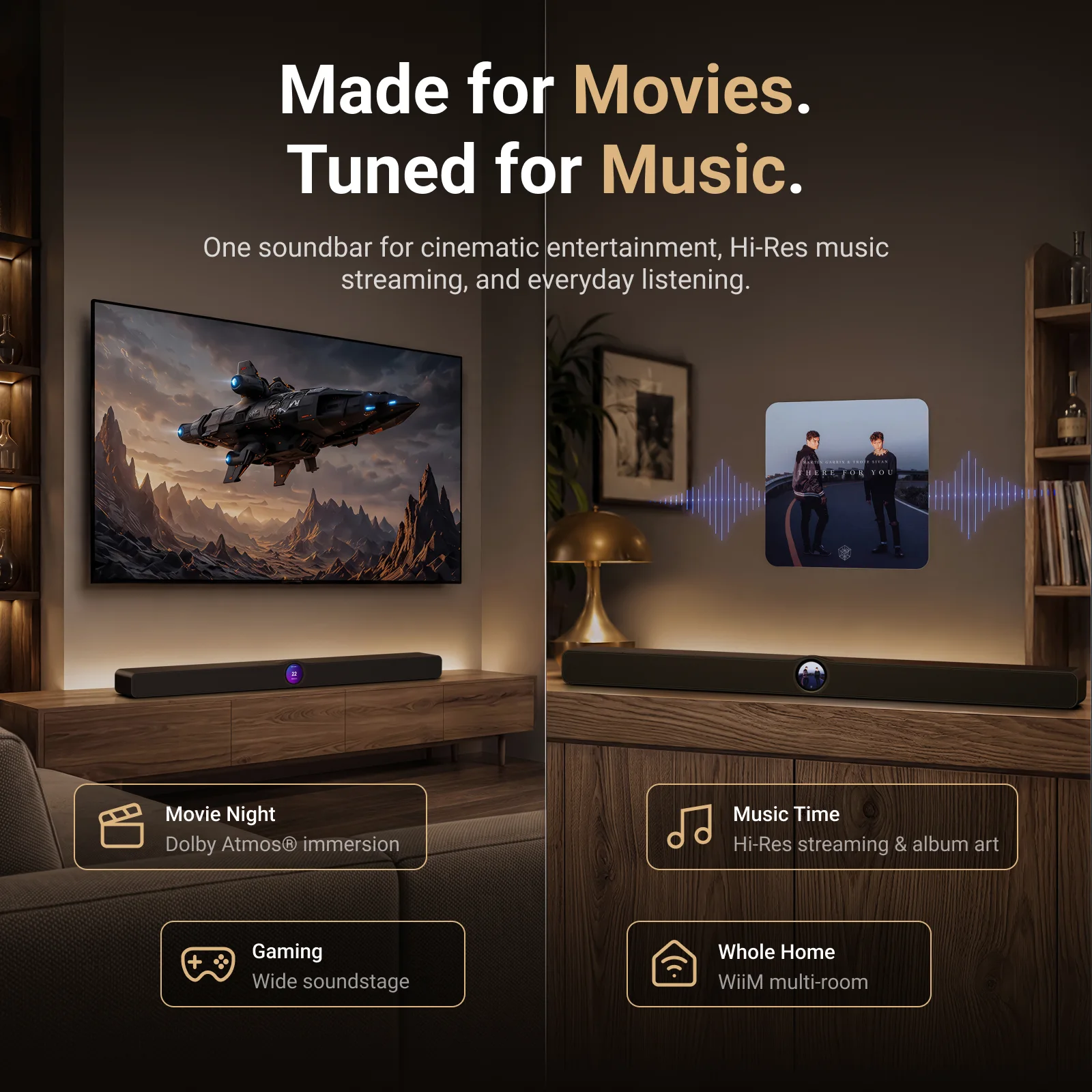 WiiM Bar pour le cinéma, la musique, le jeu et le multiroom