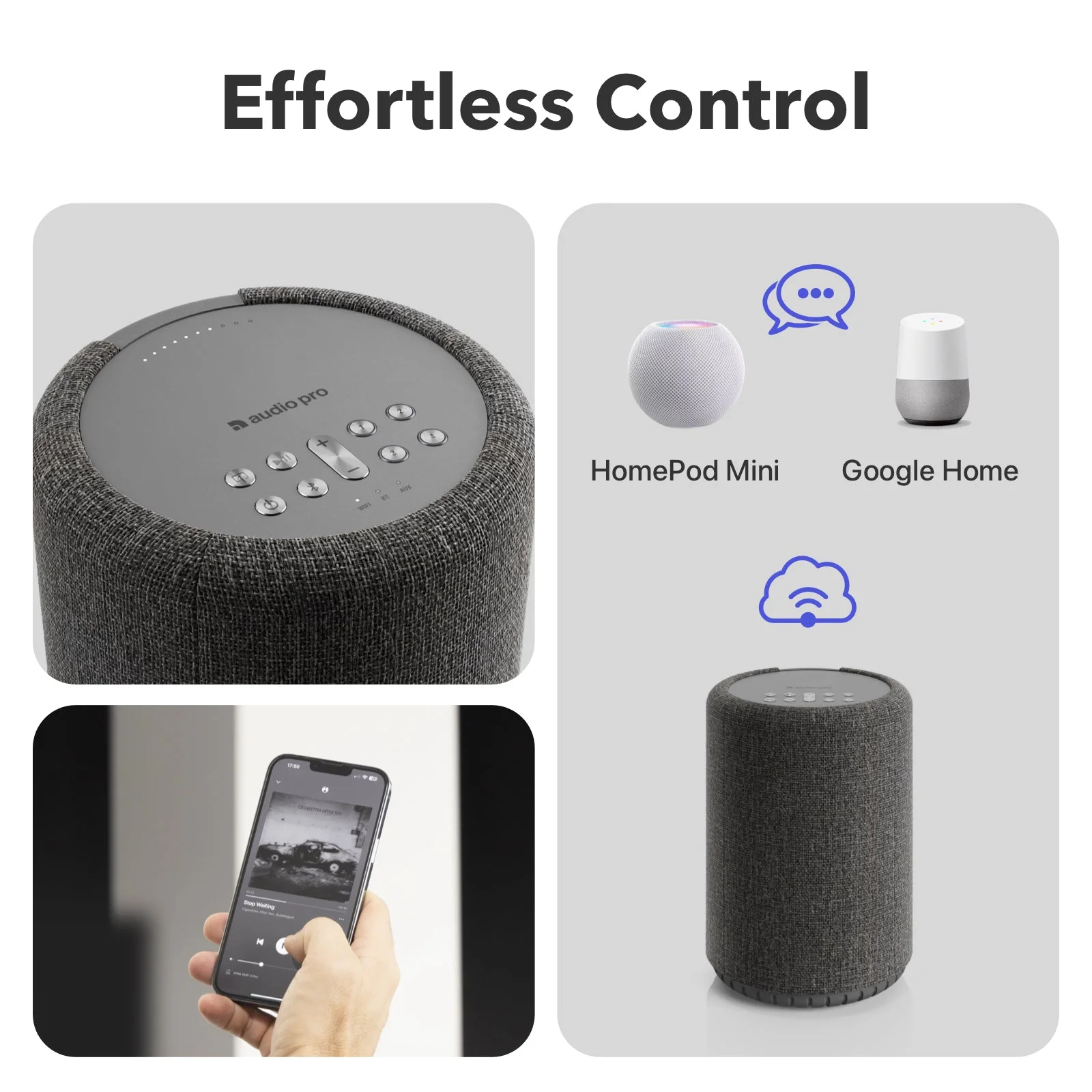 Commandes tactiles de l’A10 MKII, pilotage par smartphone et assistants vocaux