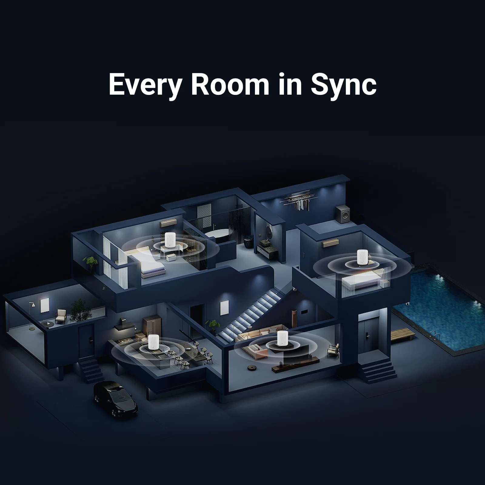 WiiM Sound Lite intégré à un système multiroom