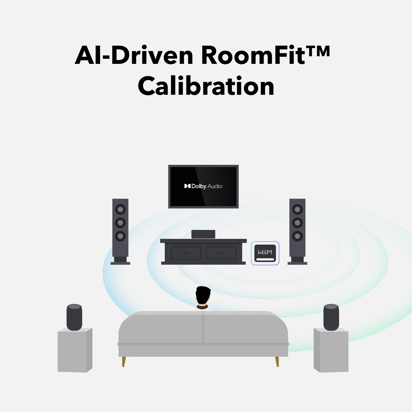Calibration RoomFit du Sub Pro dans un salon home-cinéma